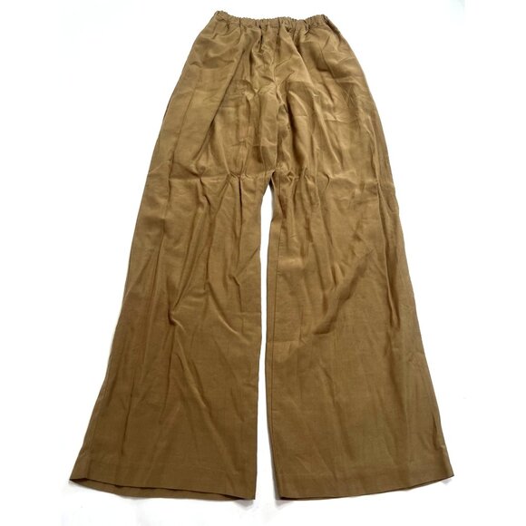 The Frankie Shop Elastic Waist Wide Leg Pants in Brown - Picture 2 of 4